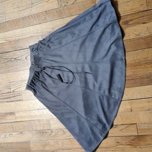 Gray Faux-Suede Knee Length Skirt Size 10